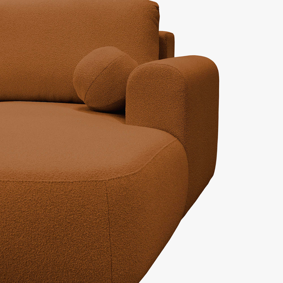 TYLAN Canapé d’angle convertible avec coffre effet peau de mouton orange - Angle droit