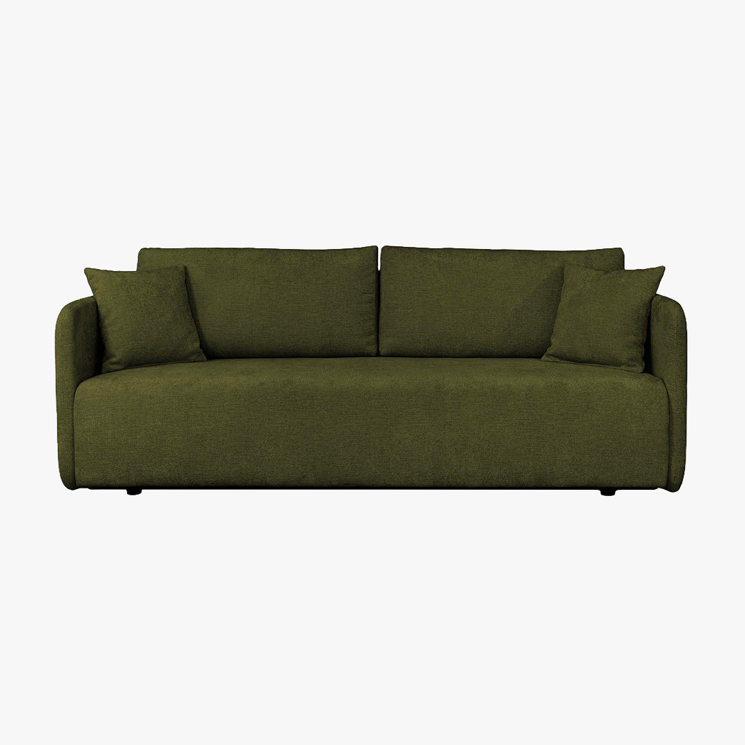 CELSY Canapé 3 places convertible avec coffre en tissu vert