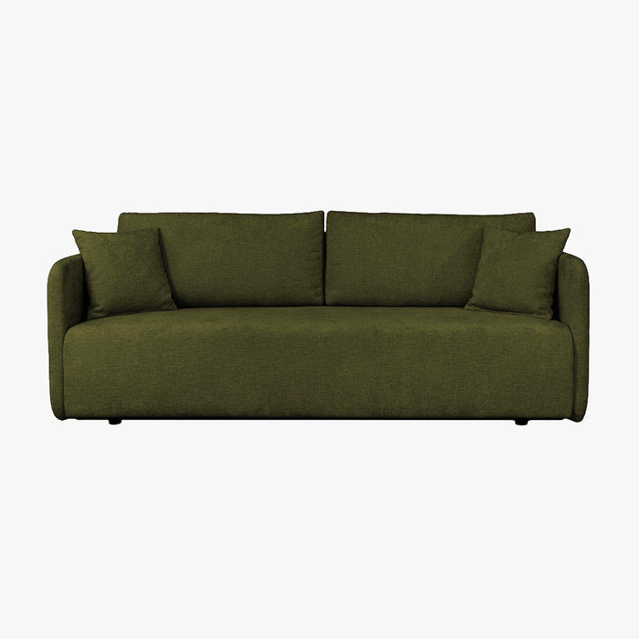 CELSY Canapé 3 places convertible avec coffre en tissu vert