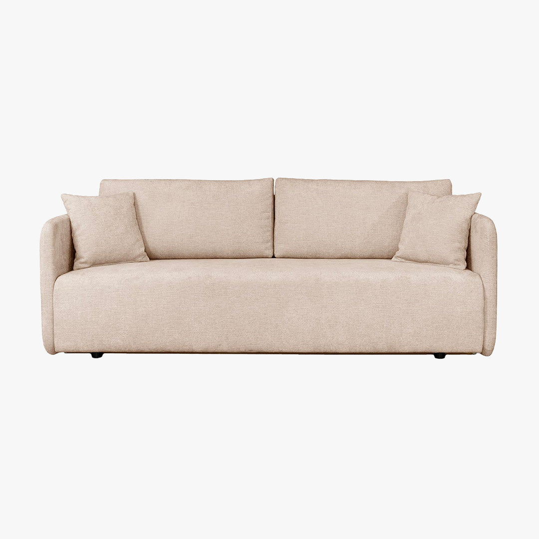 CELSY Canapé 3 places convertible avec coffre en tissu beige