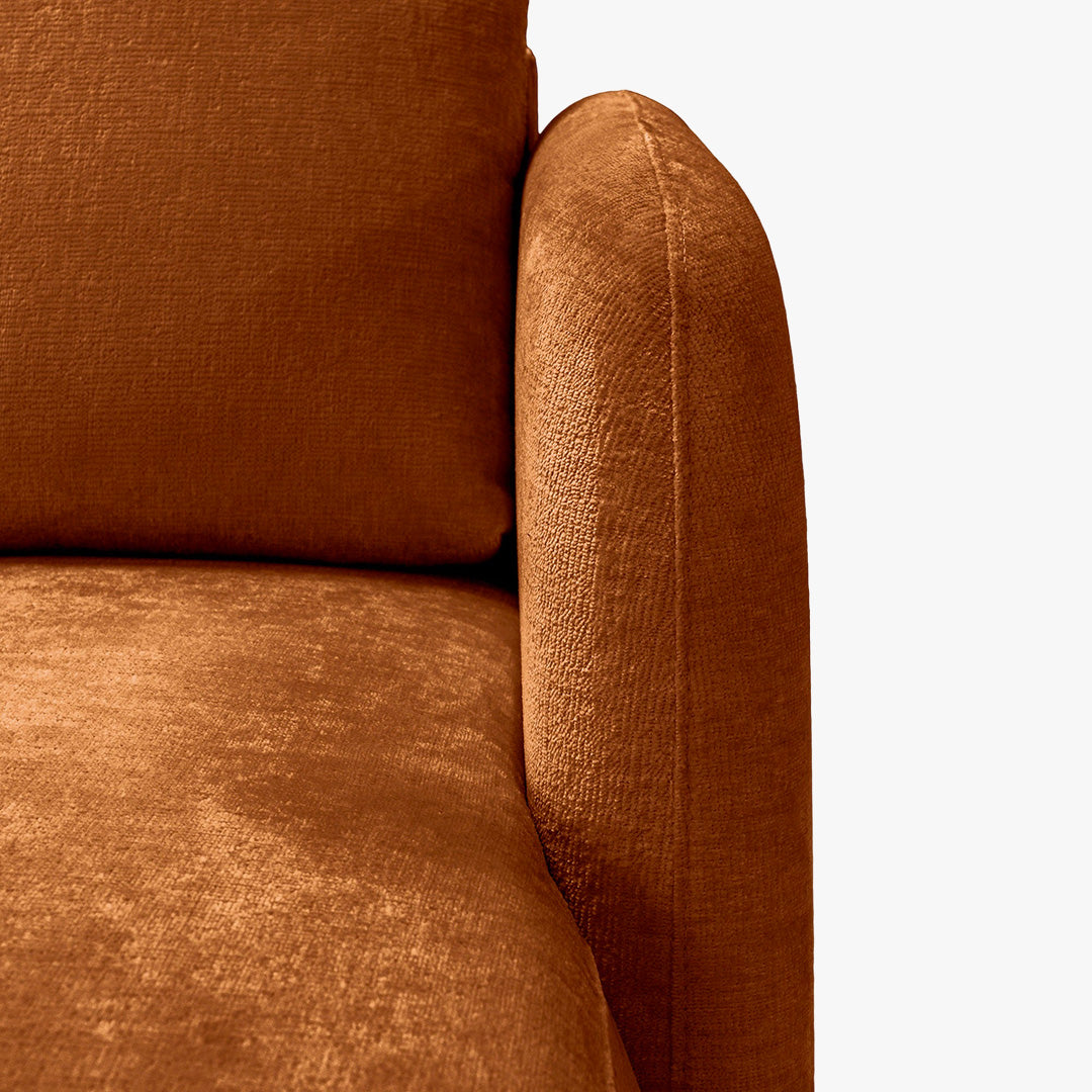 DRIXY Canapé d'angle convertible avec coffre en tissu orange - Angle droit