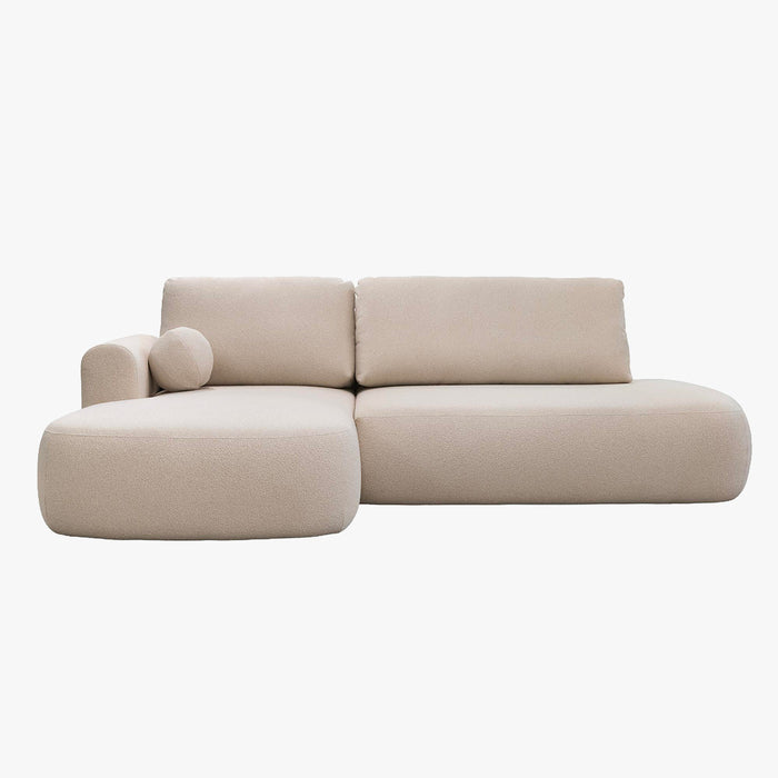 TYLAN Canapé d’angle convertible avec coffre effet peau de mouton  - Angle gauche