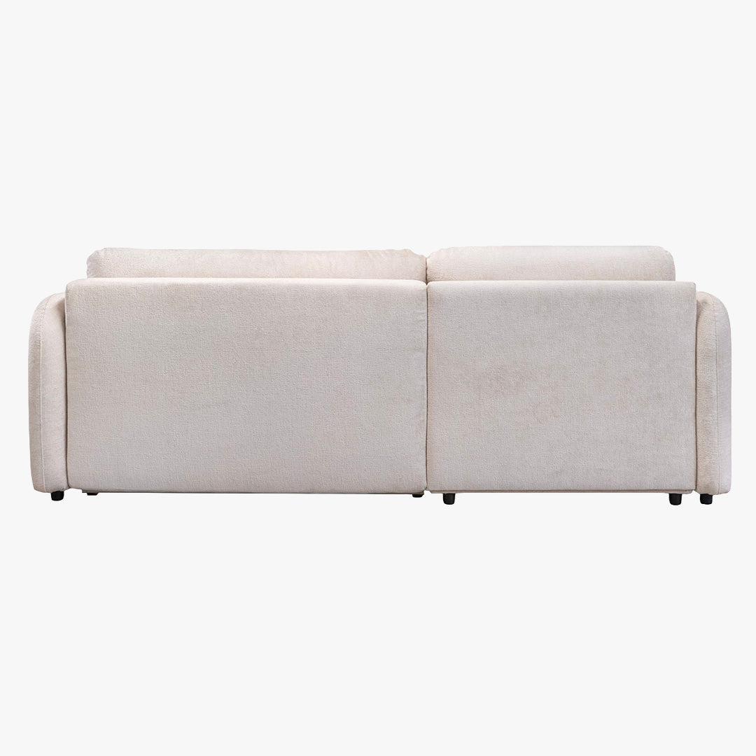 DRIXY Canapé d'angle convertible avec coffre en tissu beige - Angle droit