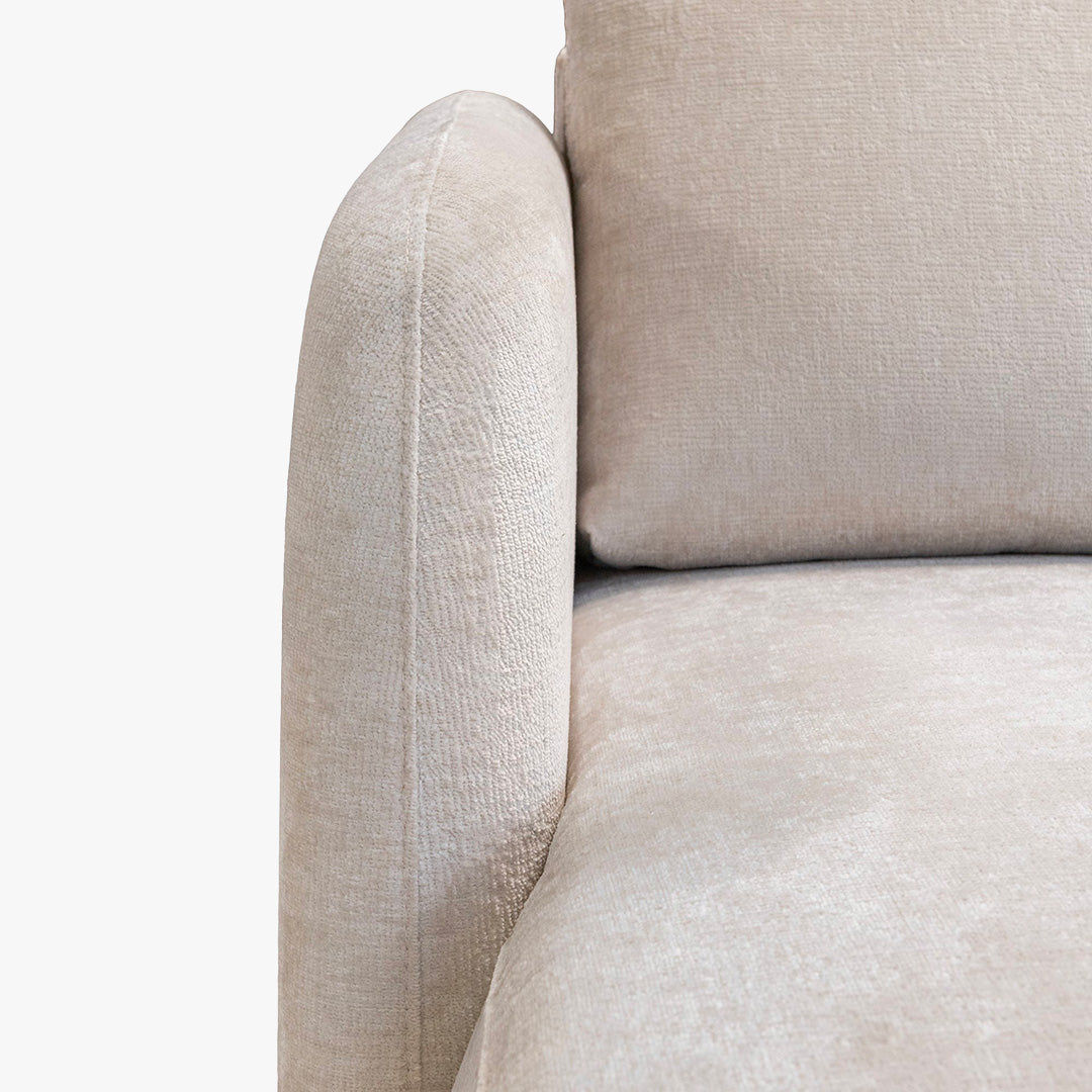 DRIXY Canapé d'angle convertible avec coffre en tissu beige - Angle gauche