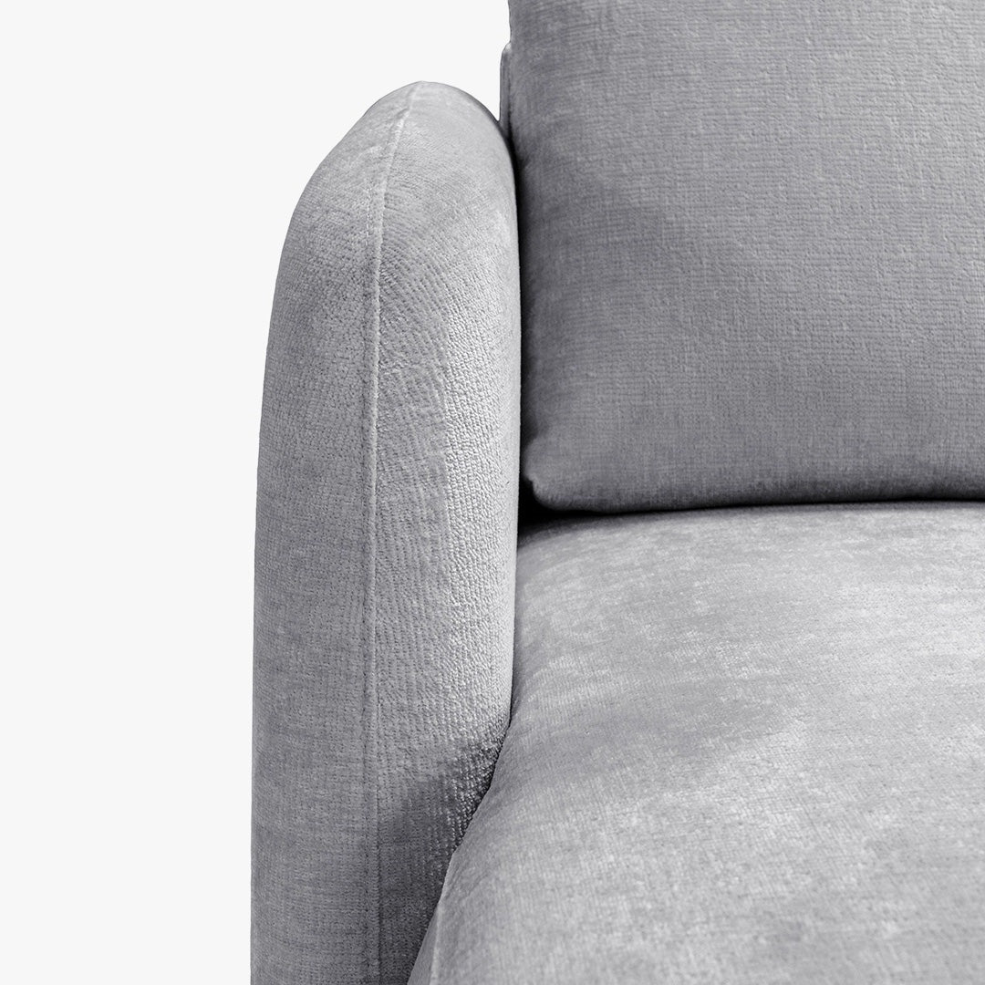 DRIXY Canapé d'angle convertible avec coffre en tissu gris - Angle gauche