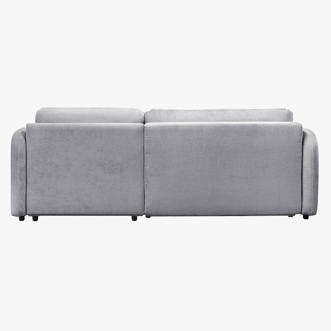 DRIXY Canapé d'angle convertible avec coffre en tissu gris - Angle droit