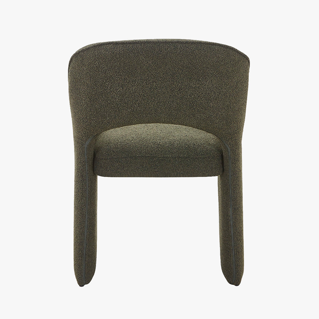 ALESIA Fauteuil tissu bouclette vert foncé