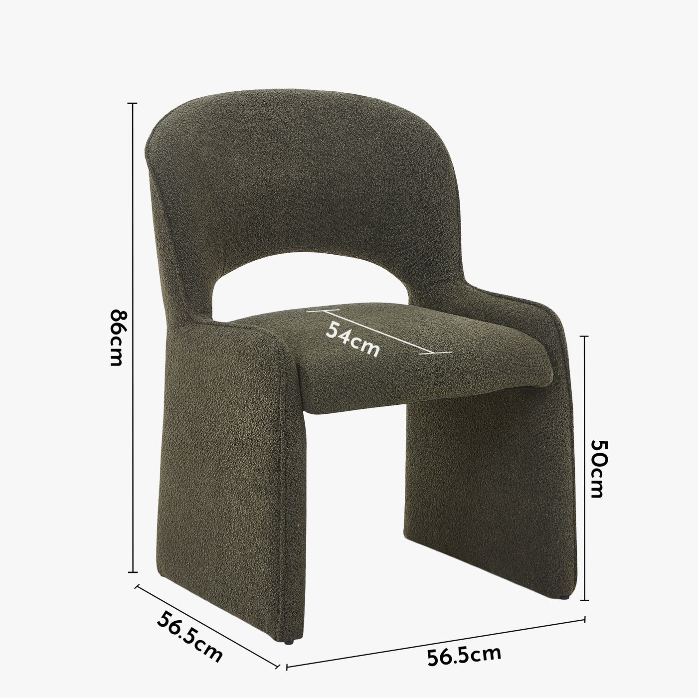 ALESIA Fauteuil tissu bouclette vert foncé