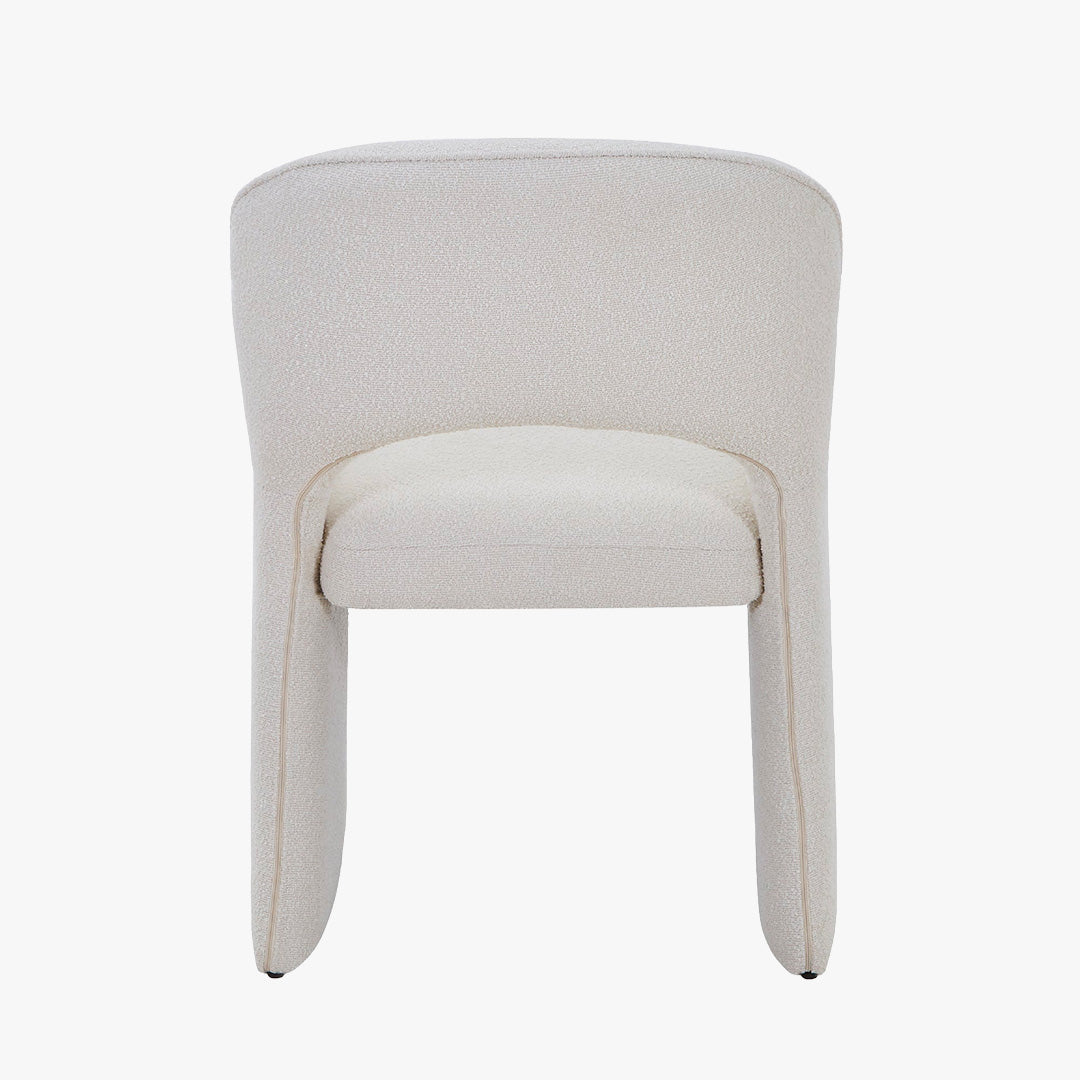 ALESIA Fauteuil tissu bouclette beige