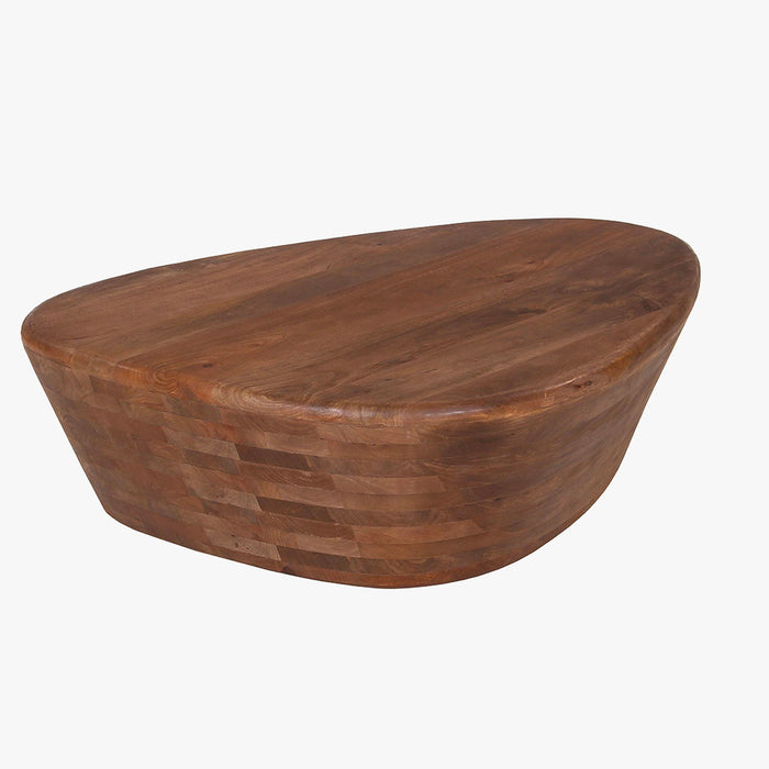 ORYA Table basse ovale en bois de manguier massif