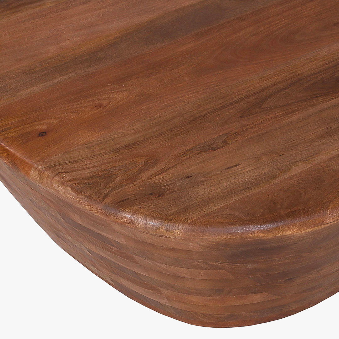 ORYA Table basse ovale en bois de manguier massif