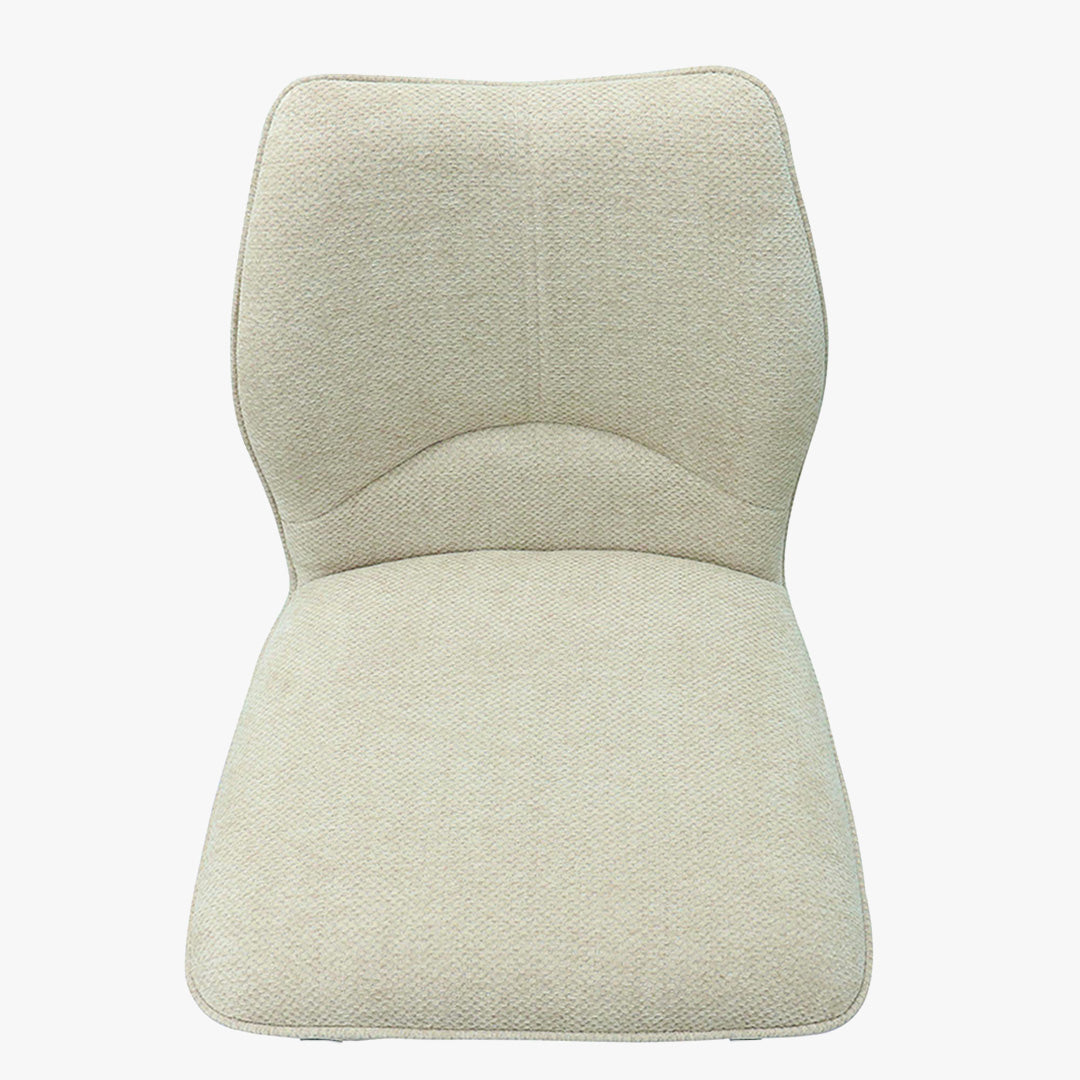 STELA Lot de 2 tabourets pivotants en tissu blanc écru piètement métal noir