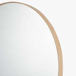 COLYN Miroir mural rond 80x80 cm couleur chêne vieilli