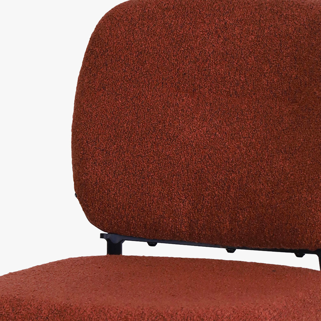SAFIA Lot de 2 chaises en tissu rouille piètement métal noir