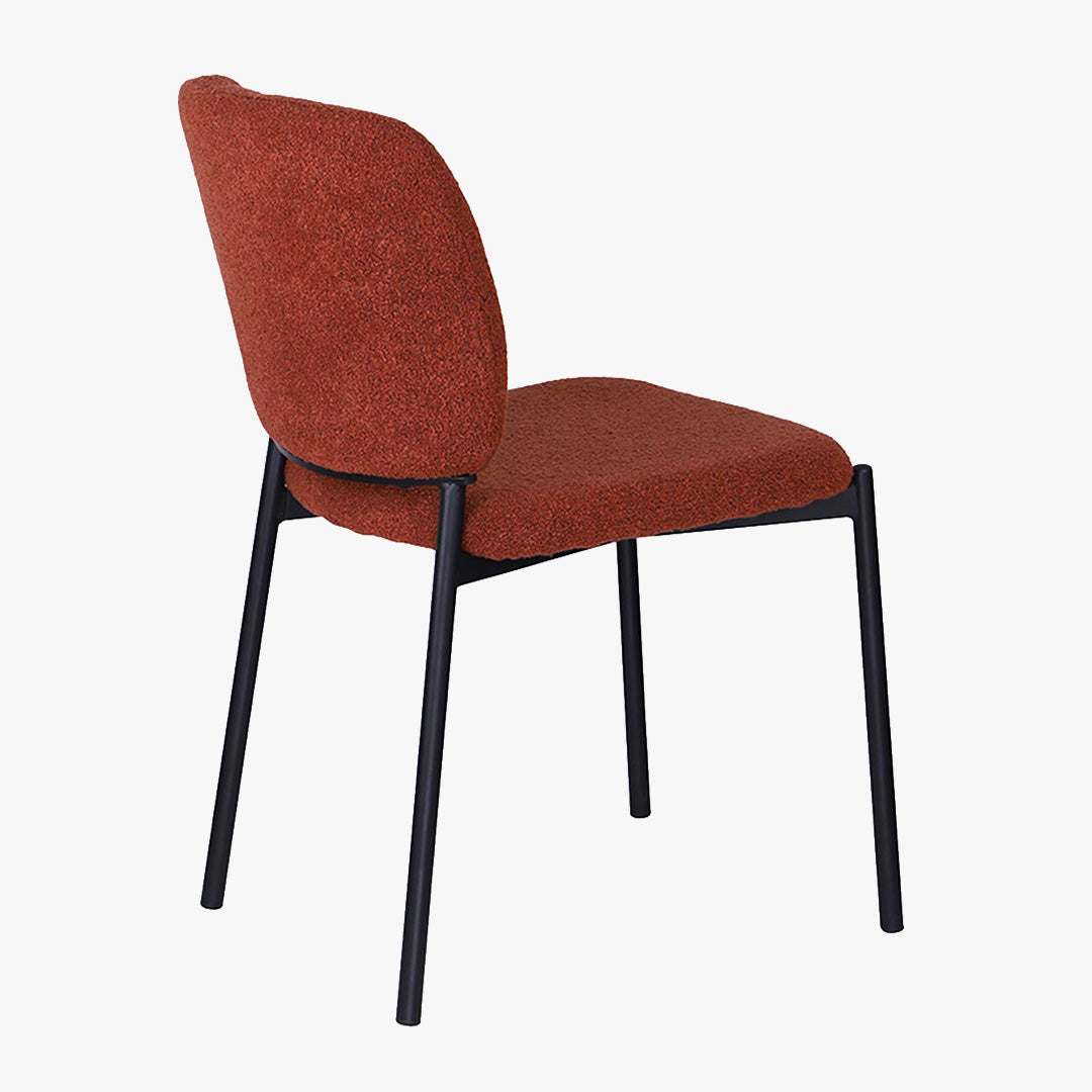 SAFIA Lot de 2 chaises en tissu rouille piètement métal noir