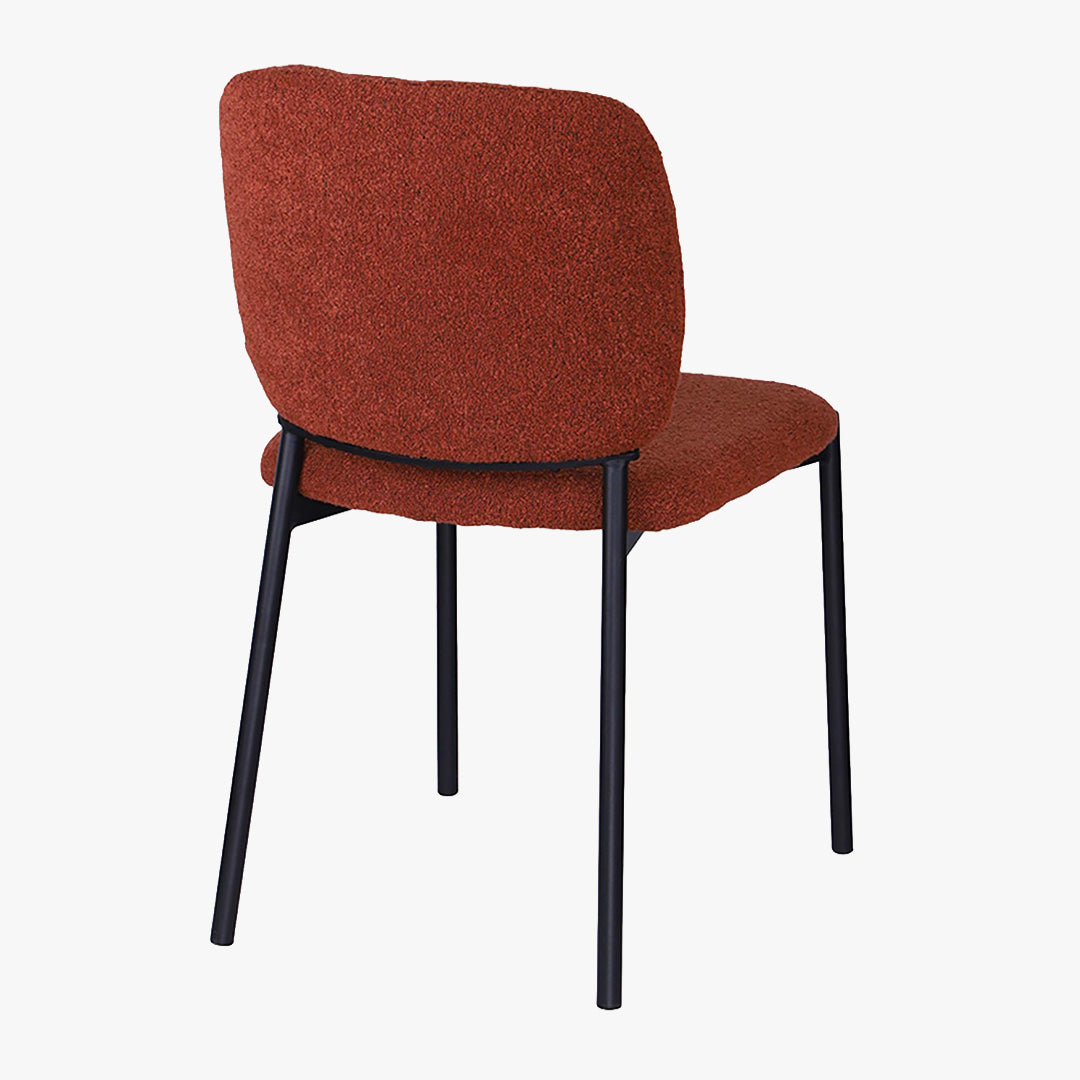 SAFIA Lot de 2 chaises en tissu rouille piètement métal noir
