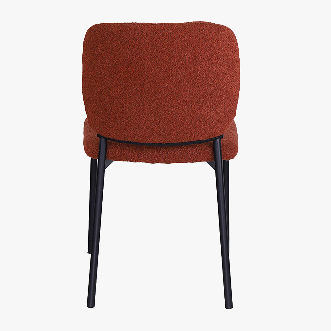 SAFIA Lot de 2 chaises en tissu rouille piètement métal noir