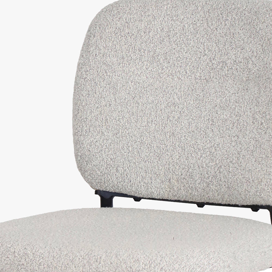 SAFIA Lot de 2 chaises en tissu beige piètement métal noir