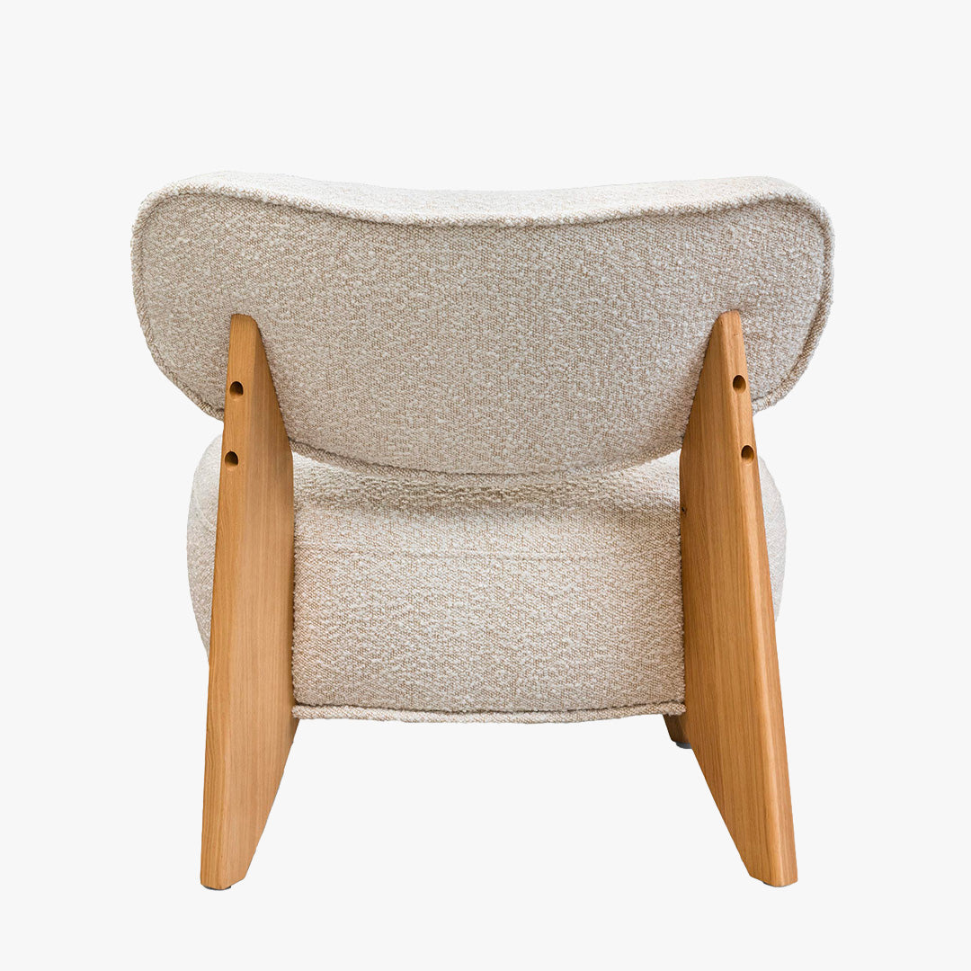 JEYZ Fauteuil design effet peau de mouton beige