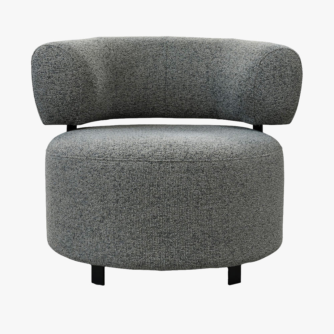 NAYA Fauteuil design en tissu gris et métal noir