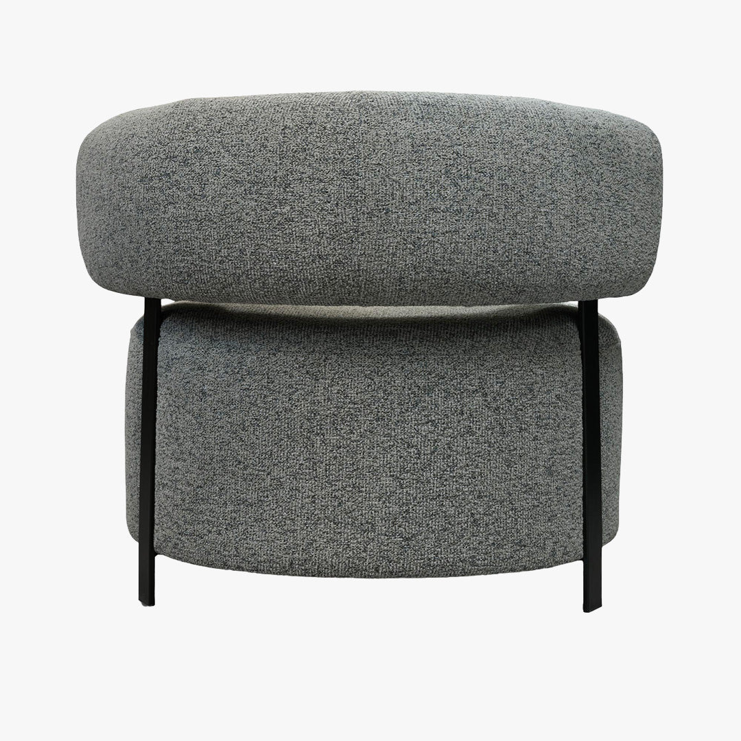 NAYA Fauteuil design en tissu gris et métal noir