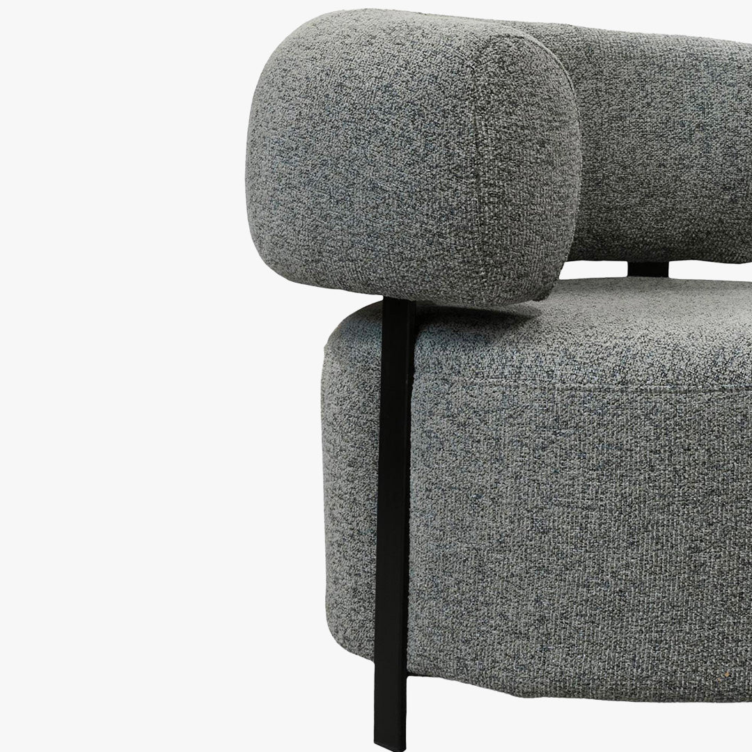NAYA Fauteuil design en tissu gris et métal noir