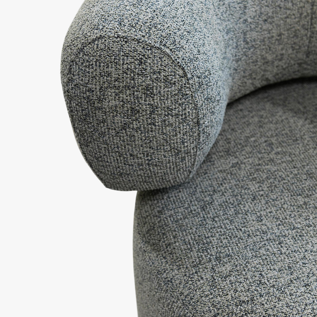 NAYA Fauteuil design en tissu gris et métal noir