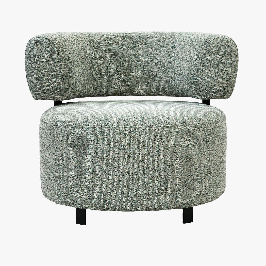 NAYA Fauteuil design en tissu vert et métal noir