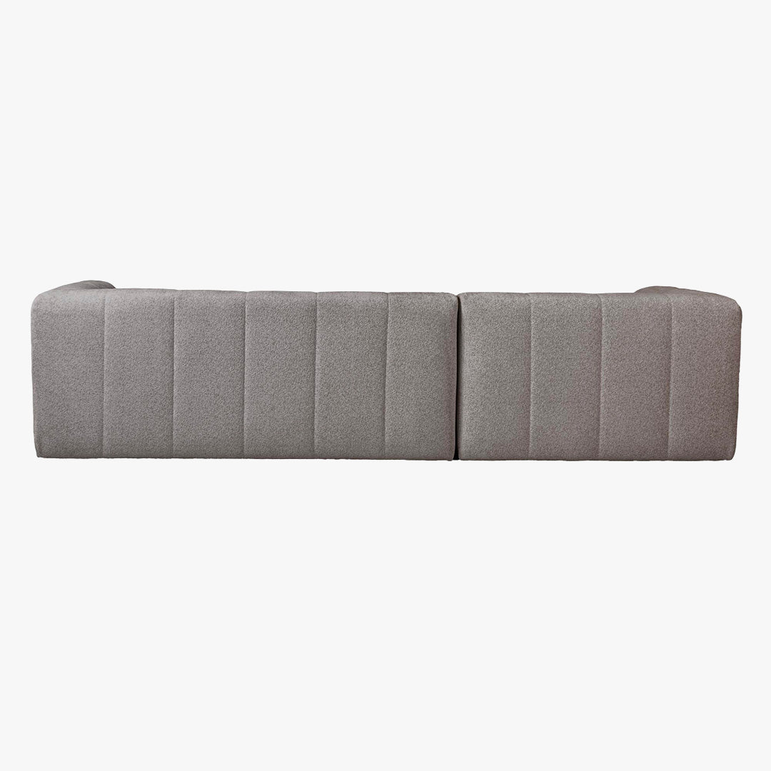 DEYNA Canapé d’angle en tissu capitonné gris foncé - Angle gauche