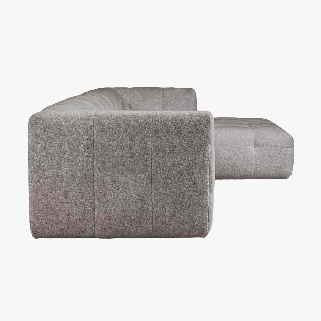 DEYNA Canapé d’angle en tissu capitonné gris foncé - Angle droit