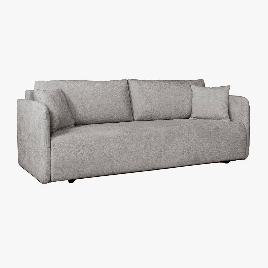 CELSY Canapé 3 places convertible avec coffre en tissu gris