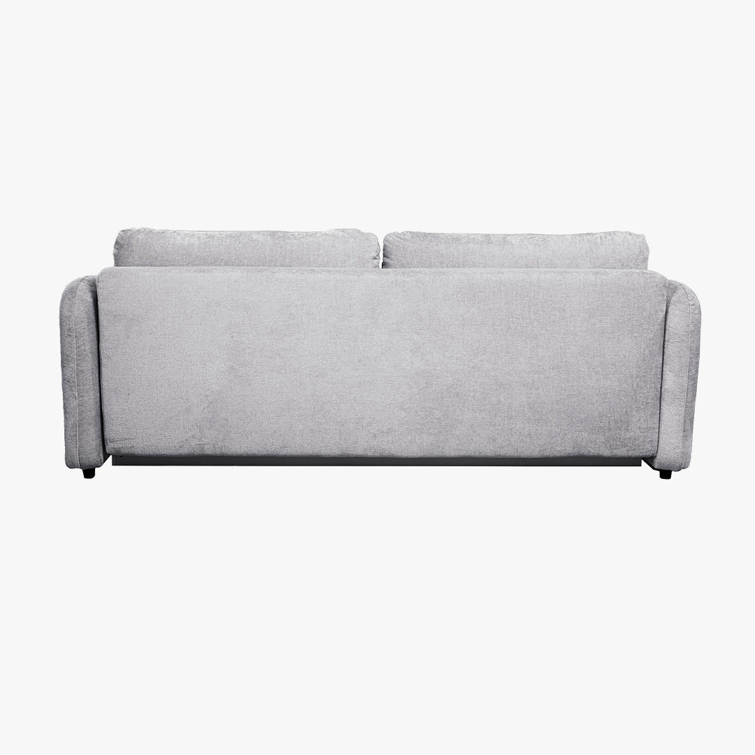 DRIXY Canapé 3 places convertible avec coffre en tissu gris