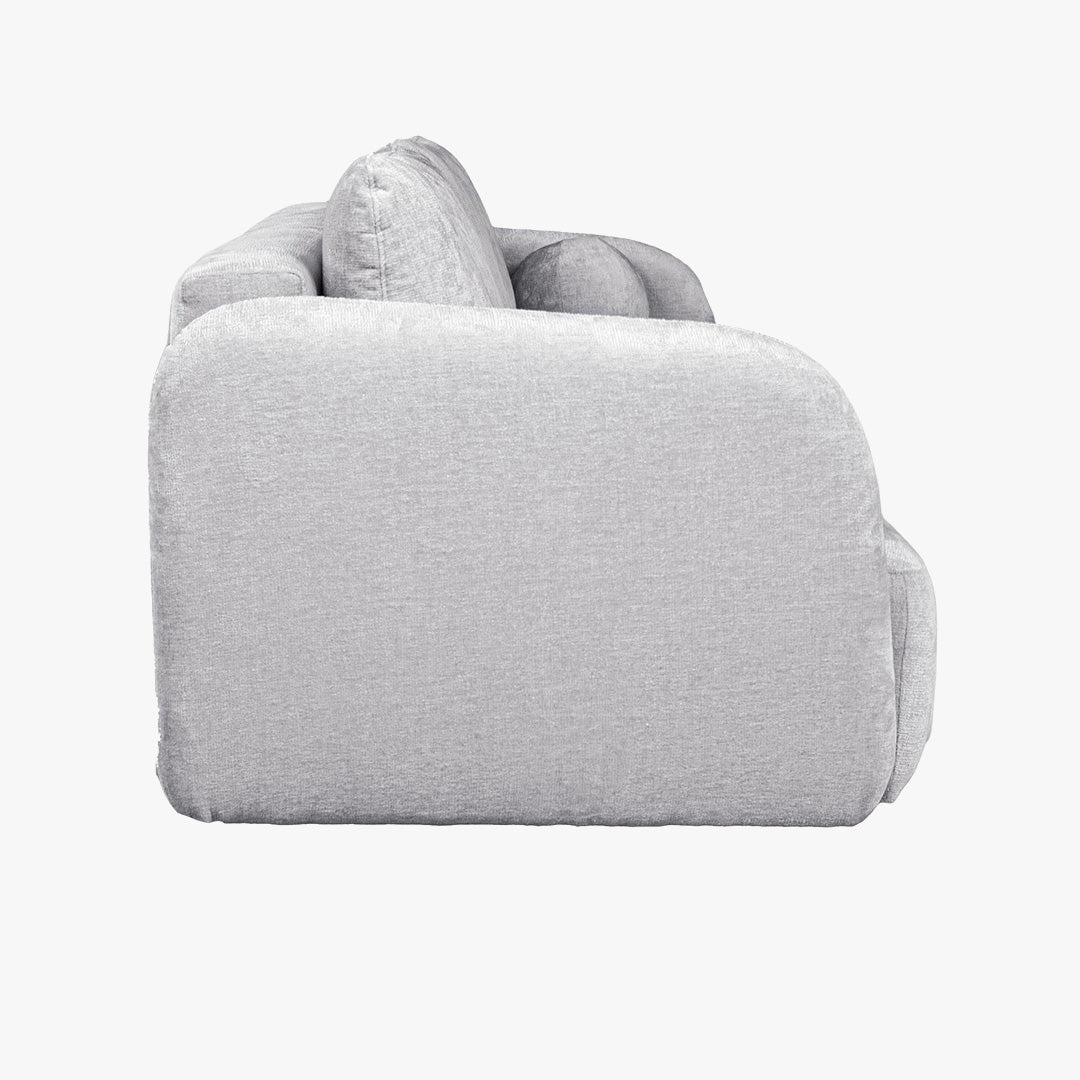 DRIXY Canapé 3 places convertible avec coffre en tissu gris