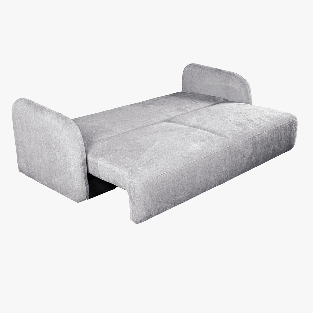 DRIXY Canapé 3 places convertible avec coffre en tissu gris