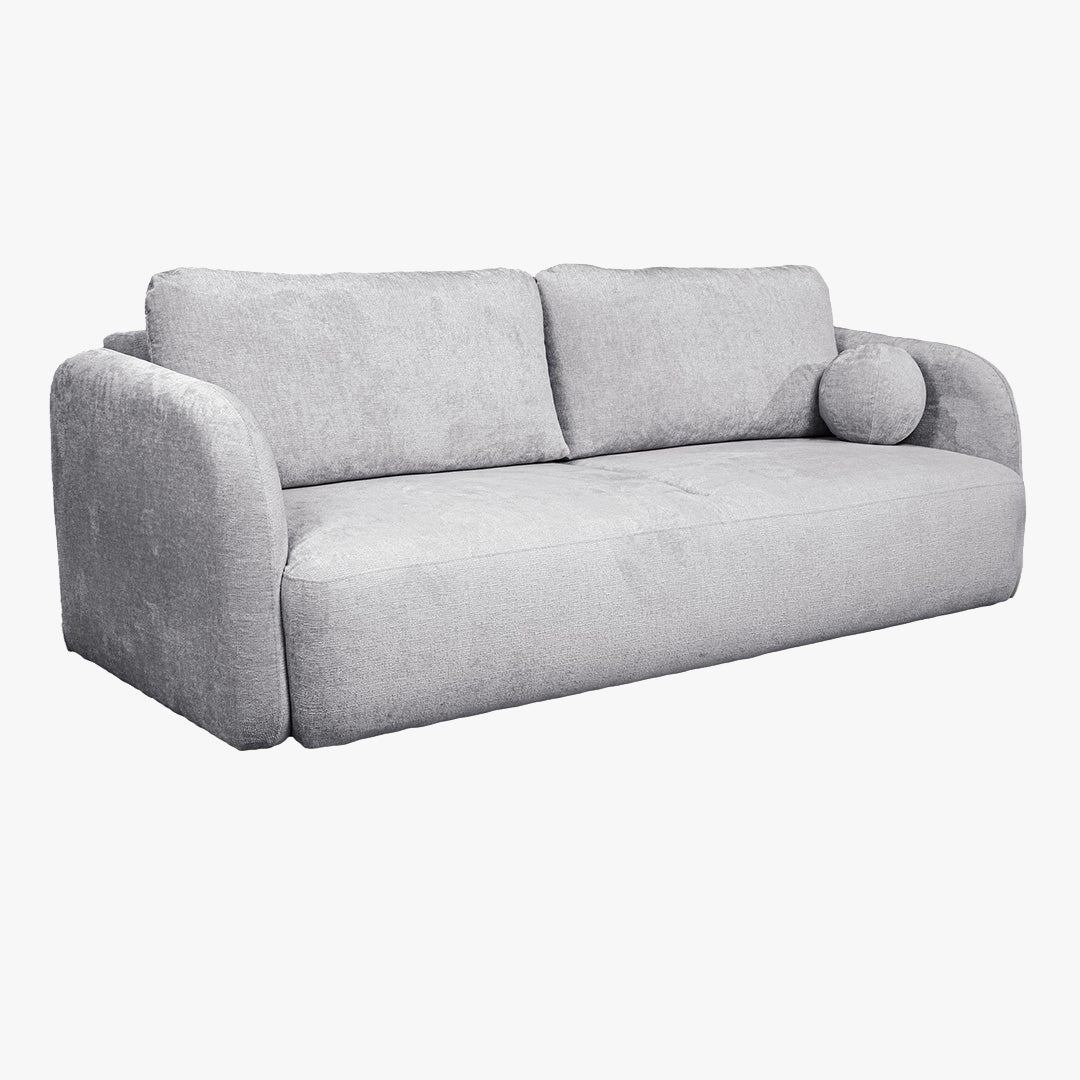 DRIXY Canapé 3 places convertible avec coffre en tissu gris