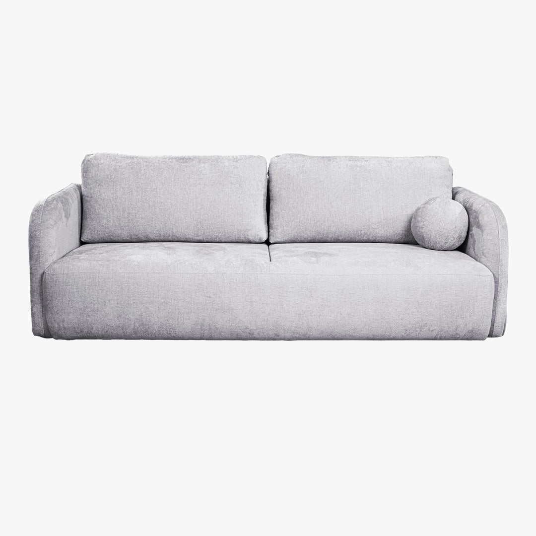 DRIXY Canapé 3 places convertible avec coffre en tissu gris