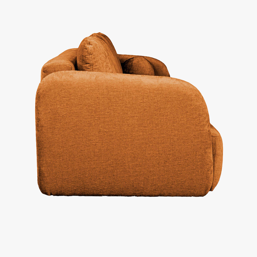 DRIXY Canapé 3 places convertible avec coffre en tissu orange
