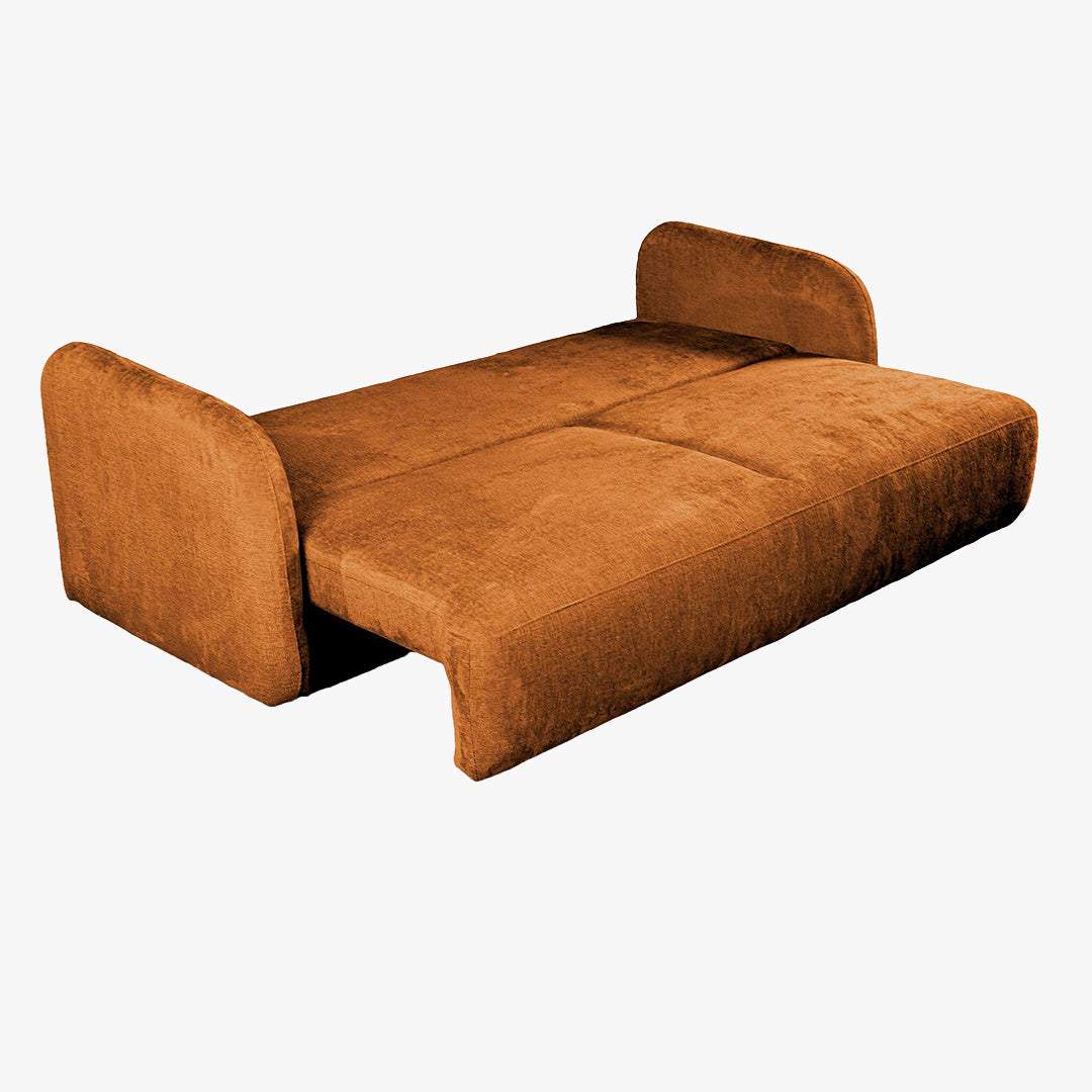 DRIXY Canapé 3 places convertible avec coffre en tissu orange