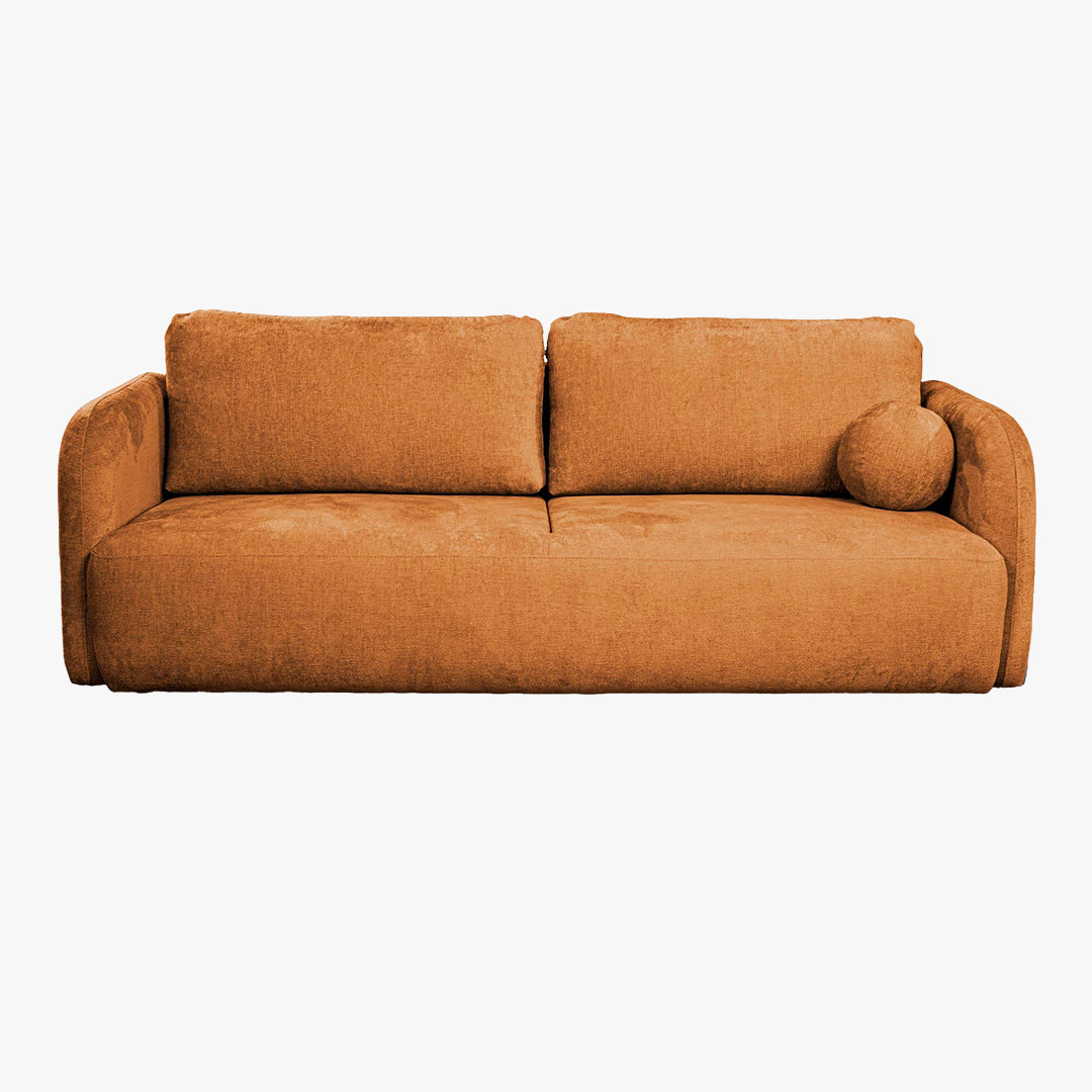 DRIXY Canapé 3 places convertible avec coffre en tissu orange