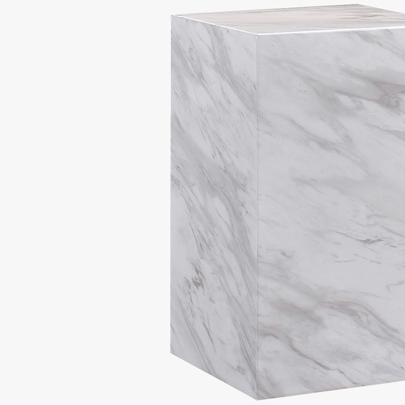 TRESA Table d'appoint marbre d'ingénierie blanc
