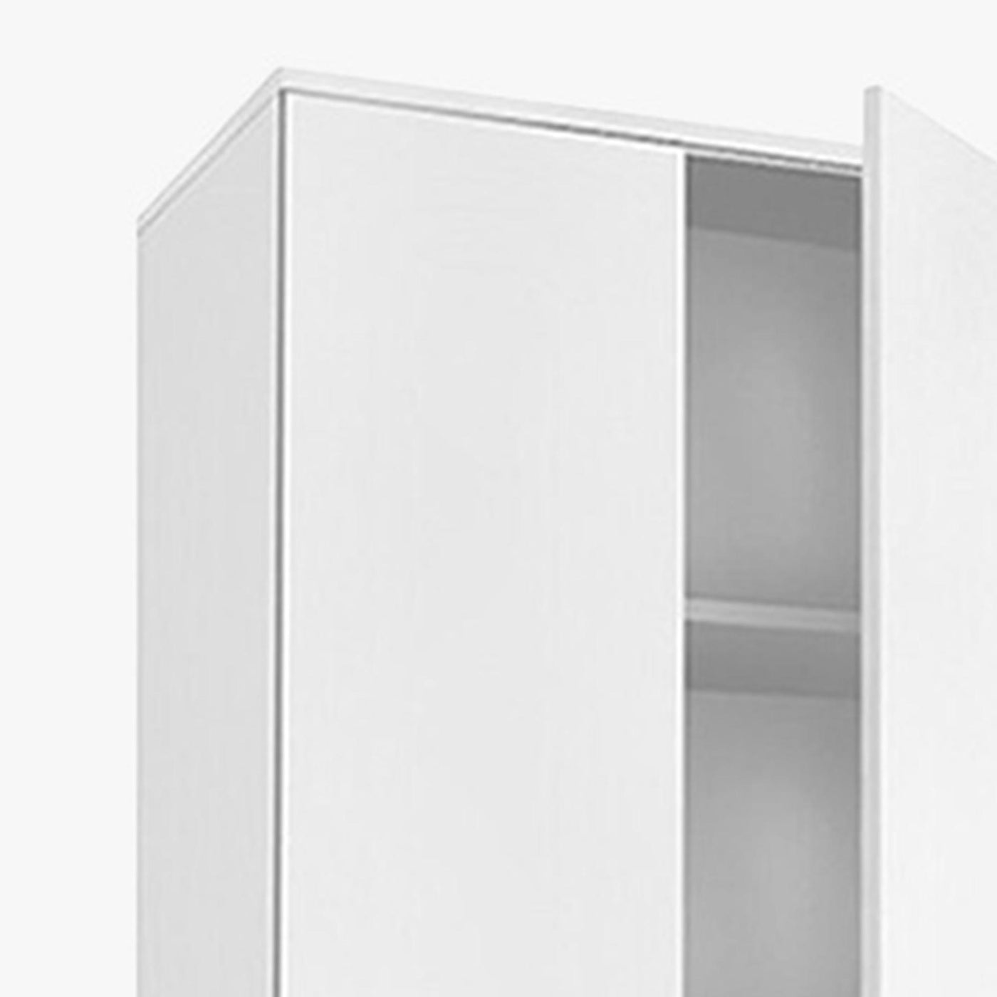 RAY Armoire 2 portes 4 étagères blanc