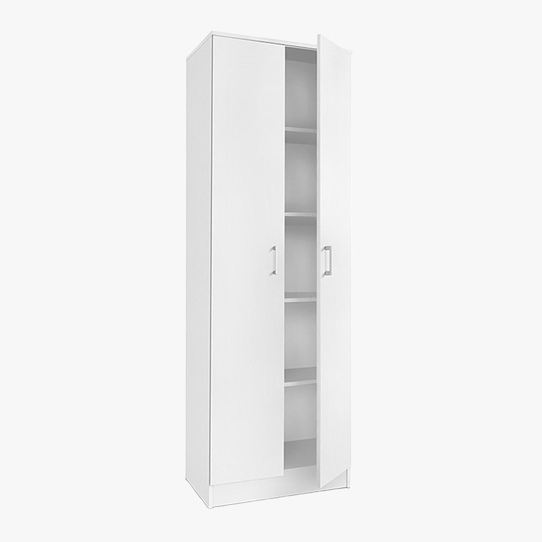 RAY Armoire 2 portes 4 étagères blanc