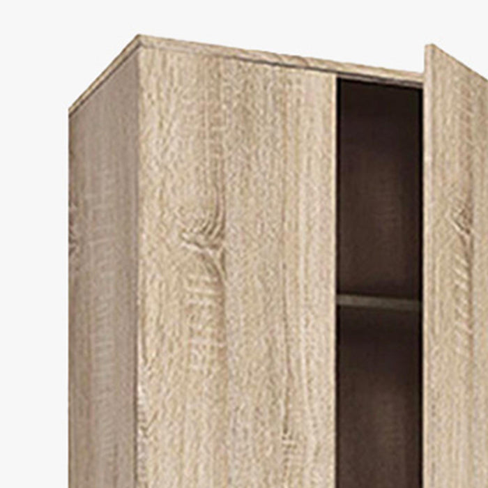 RAY Armoire 2 portes 4 étagères couleur chêne clair