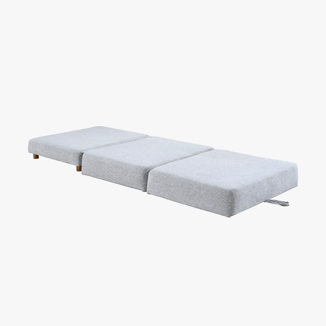PAULA Banquette carrée convertible en tissu gris clair