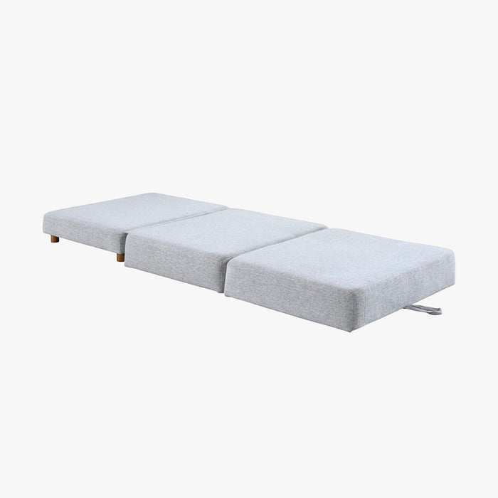 PAULA Banquette carrée convertible en tissu gris clair