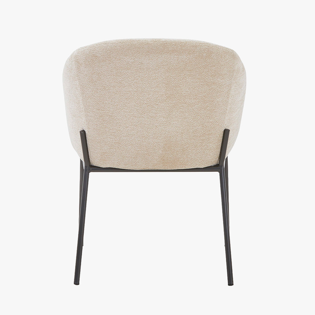 ESMA Chaise en tissu beige pieds en métal noir