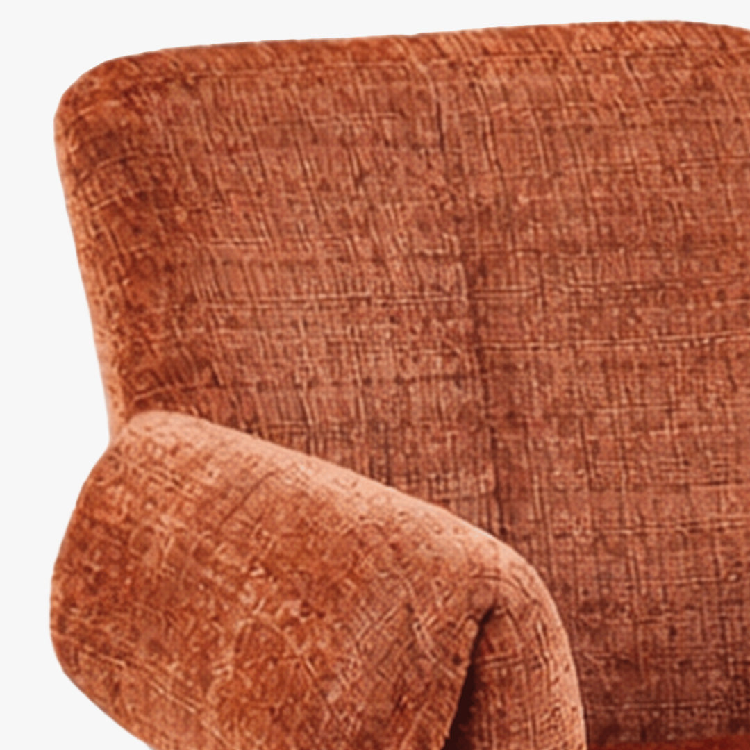 SARA Chaise en tissu terracotta pieds en métal noir