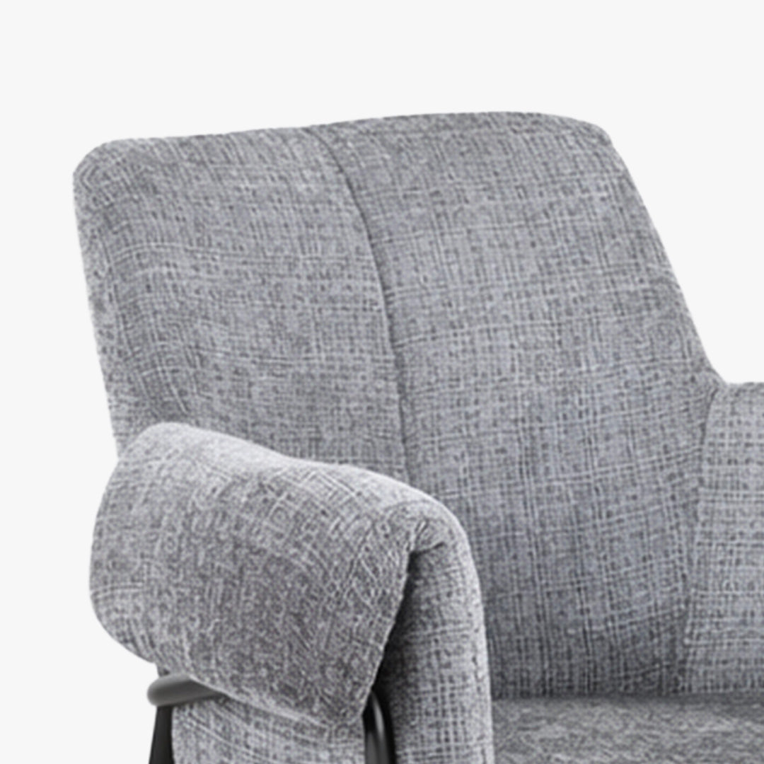 SARA Chaise en tissu gris clair pieds en métal noir