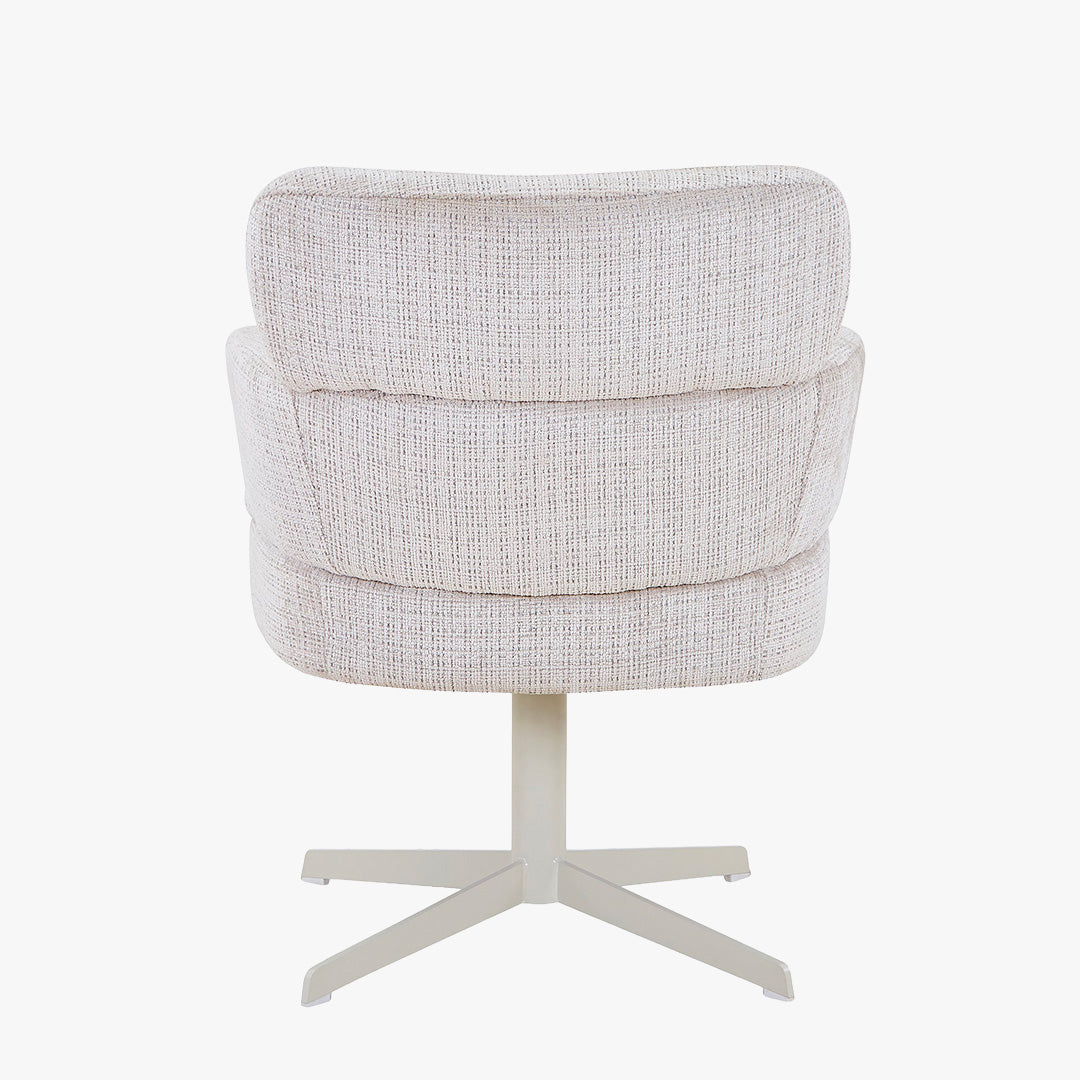 NEJYA Fauteuil en tissu beige pieds en métal gris