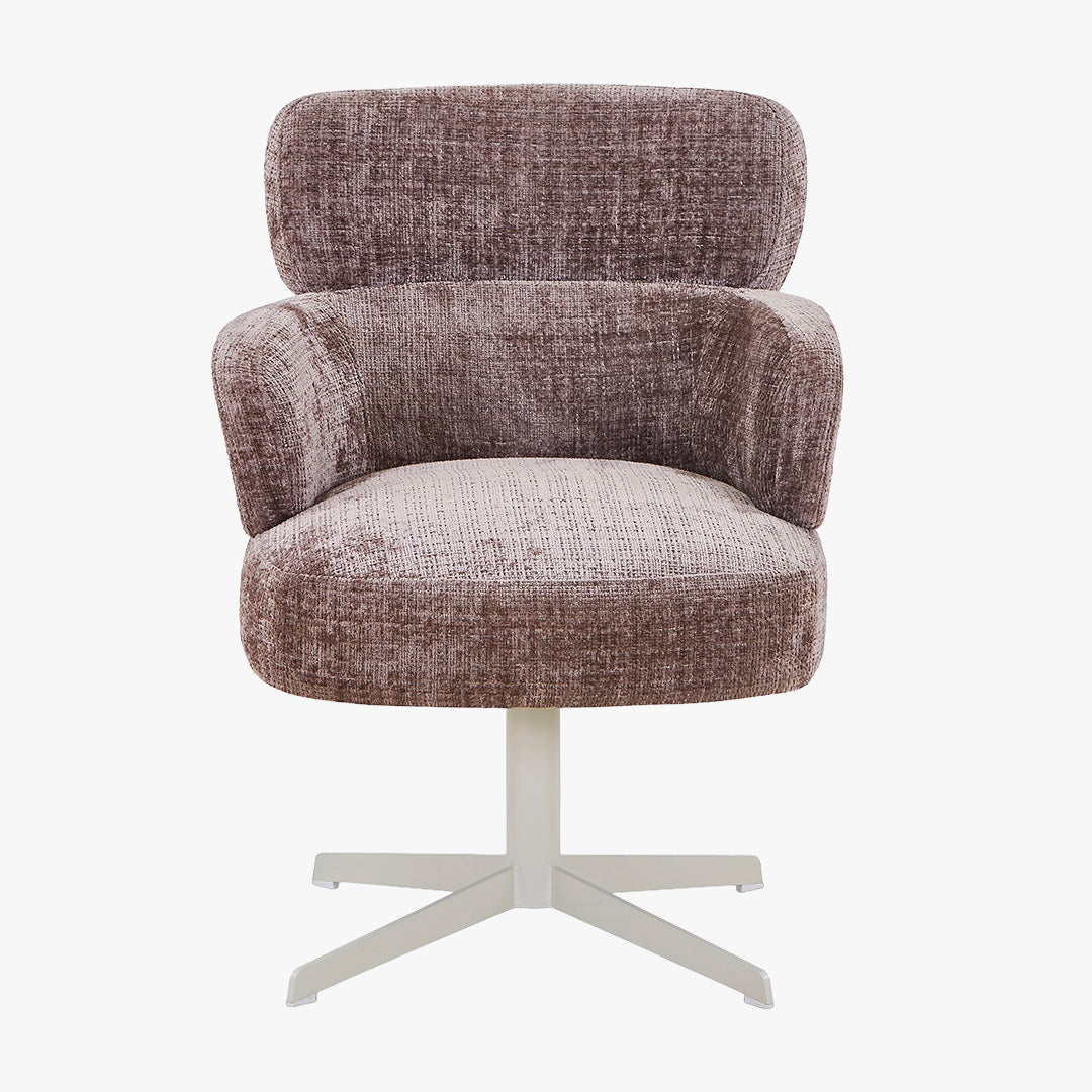 NEJYA Fauteuil en tissu taupe pieds en métal gris